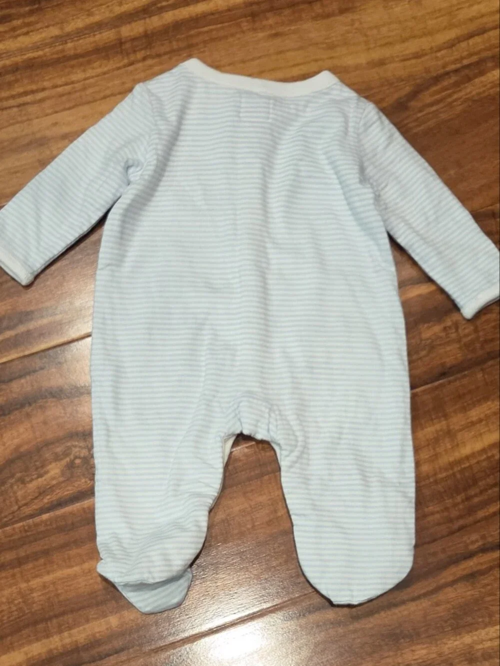 Janie and Jack NWT 0-3 Months Blue Stripe Footed One-Piece with Reversible Hat